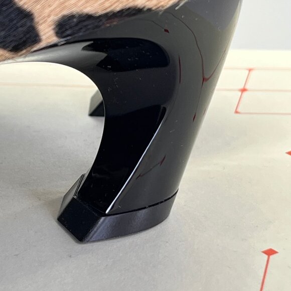 Alexander McQueen Leopard Calf Hair Mules Size 38 Open Square Toe Slip-On - Picture 12 of 16